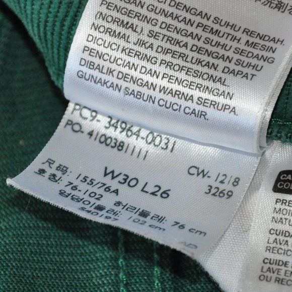 Levi's Green Wedgie High Rise Corduroy Button Fly White Tab Pants Cords W30 L26 - Picture 7 of 7